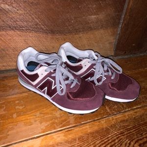 New balance sneakers. Burgundy.